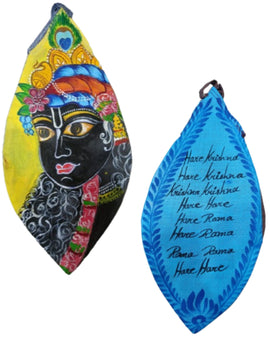 Krishna Face Hand Printed Bead Bags