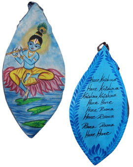 Lotus Krishna Hand Painted Bead Bags