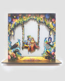 Wooden Radha Krishna On Swing