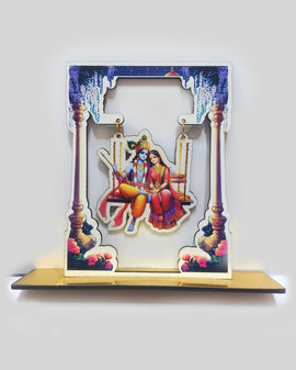 Wooden Beautiful Radha Krishna On Swing