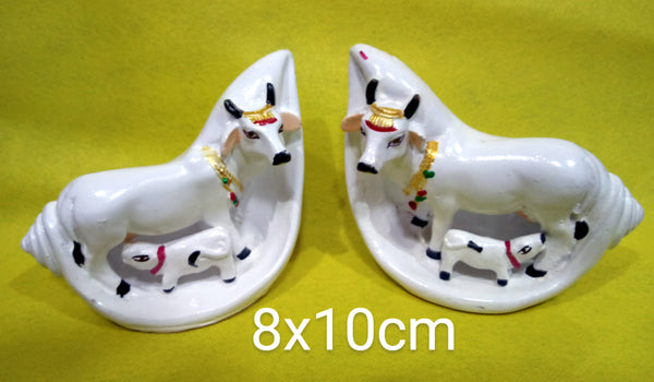 COW IN SEA SHELL 8x10 CM.SET OF 2 – Rasbihari Lal & sons